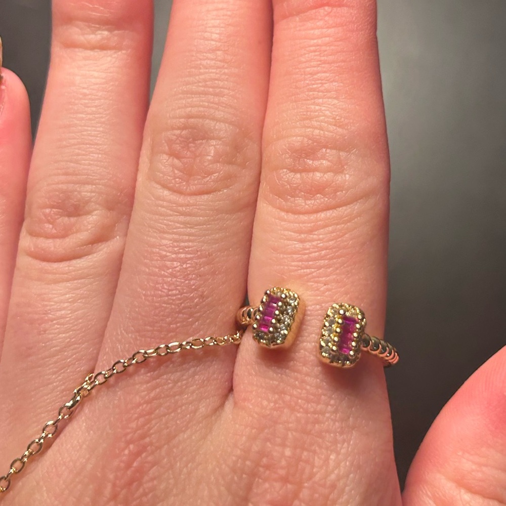 Elegant Gold and Pink Ring